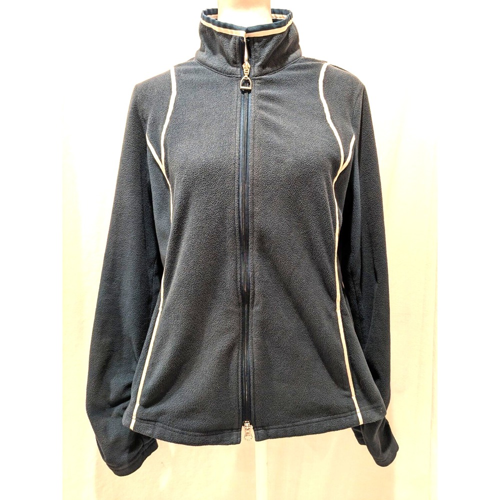 Ariat Woman's Sz: L Blue/Teal & White Trim Lightweight Fleece Double Zip Jacket